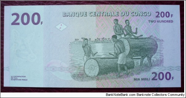 Banknote from Congo year 2007