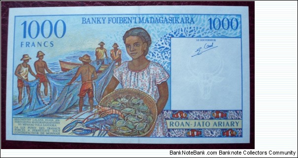 Banknote from Madagascar year 1994