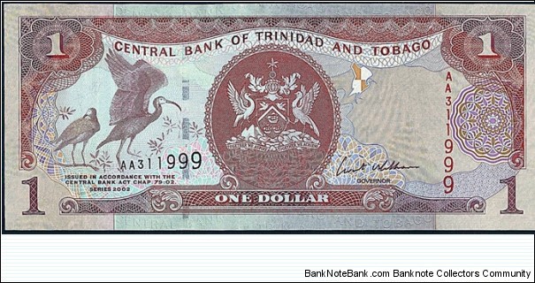 Trinidad & Tobago 2002 1 Dollar. Banknote