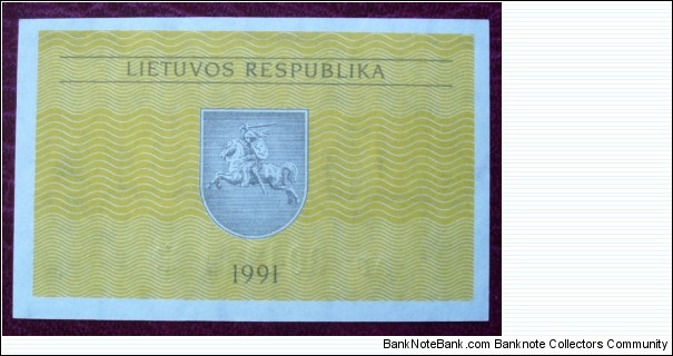 Banknote from Lithuania year 1991