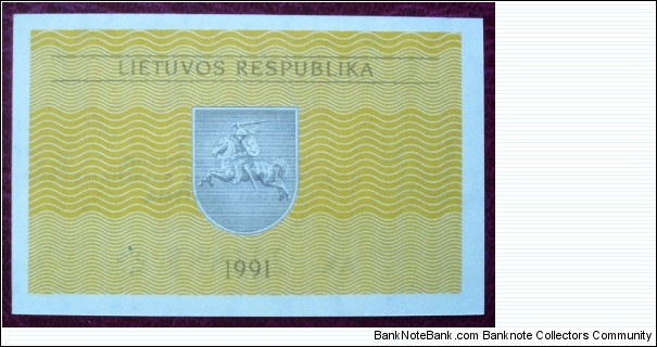 Banknote from Lithuania year 1991