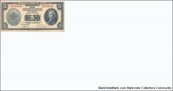 dutch east indies american bank note company print Banknote