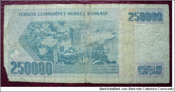 Banknote from Turkey year 1998