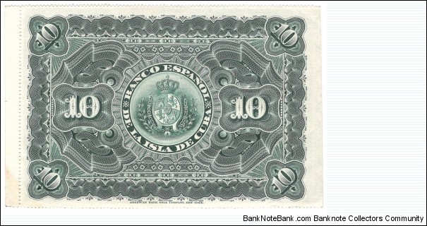 Banknote from Cuba year 1896