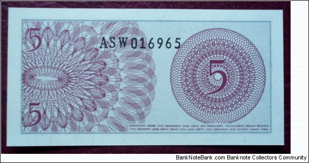 Banknote from Indonesia year 1964