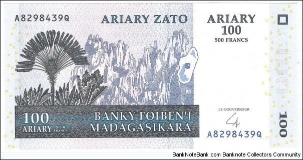 100 Ariary/500 Francs Banknote