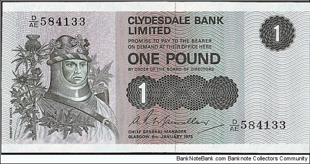 Scotland 1975 1 Pound. Banknote