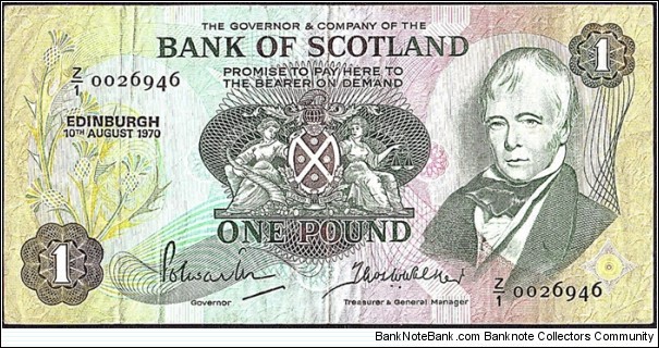 Scotland 1970 1 Pound.

Replacement note. Banknote