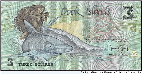 Cook Islands N.D. 3 Dollars.

Low serial number - Same numbered set. Banknote