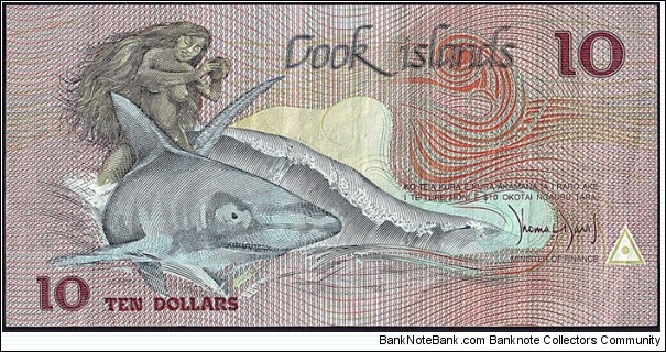 Cook Islands N.D. 10 Dollars.

Low serial number - Same numbered set. Banknote