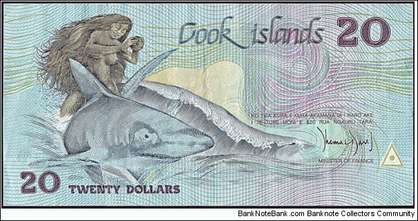 Cook Islands N.D. 20 Dollars.

Low serial number - Same numbered set. Banknote