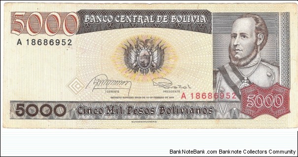 5000 Pesos Banknote