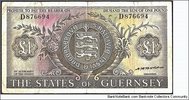 Guernsey N.D. 1 Pound. Banknote