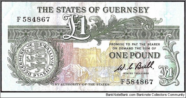 Guernsey N.D. 1 Pound. Banknote