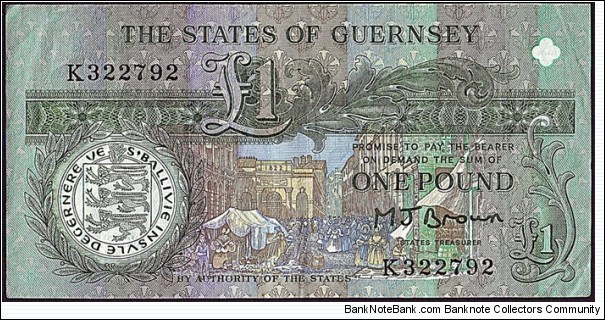 Guernsey N.D. 1 Pound. Banknote