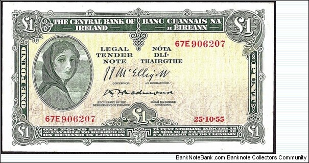 Ireland 1955 1 Pound. Banknote