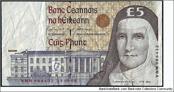 Ireland 1998 5 Pounds. Banknote