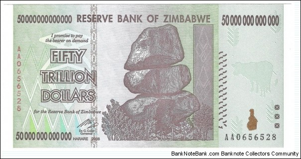 50.000.000.000.000 Dollars(50 Trillion) Banknote