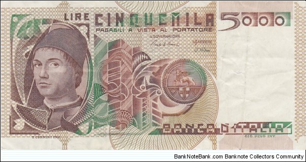 Italy P105b (5000 lire 3/11-1982) Banknote