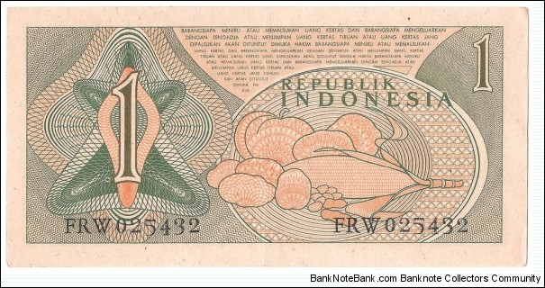 Banknote from Indonesia year 1961