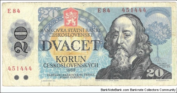 20 Korun(Czechoslovakia 1988) Banknote