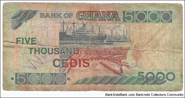 Banknote from Ghana year 2000