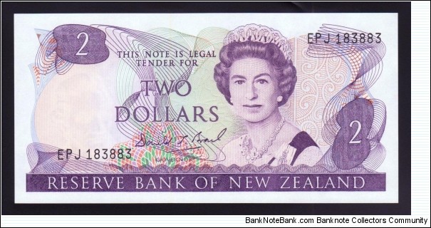 New Zealand 1989-92 P-170c 2 Dollars Banknote
