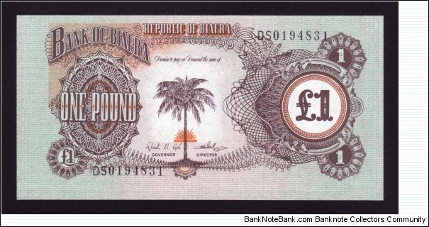 Biafra 1968-69 P-5 1 Pound Banknote
