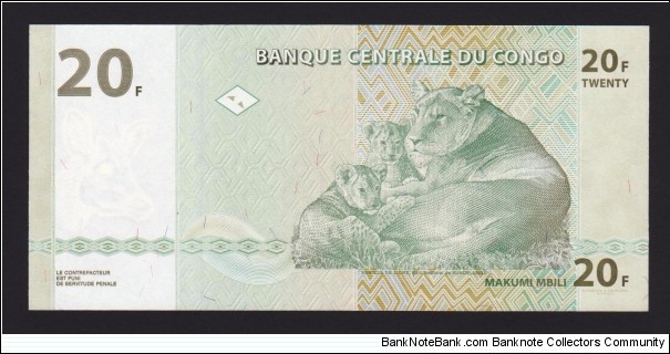 Banknote from Congo year 2003