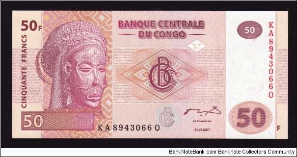 Congo Democratic Republic 2007 P-NEW 50 Francs Banknote