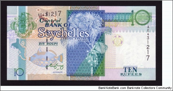 Seychelles 2005 P-36b 10 Rupees Banknote