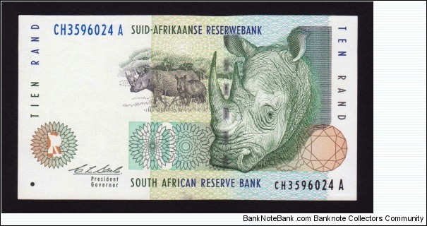 South Africa 1993 P-123a 10 Rand Banknote