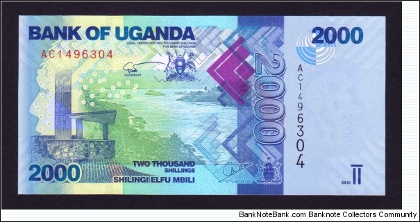 Uganda 2010 P-NEW 2000 Shillings Banknote