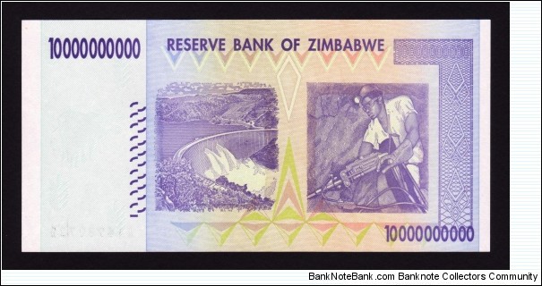 Banknote from Zimbabwe year 2008