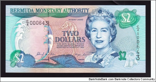 Bermuda 2000 P-50a 2 Dollars Banknote