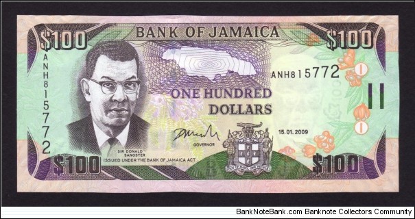 Jamaica 2009 P-NEW 100 Dollars Banknote