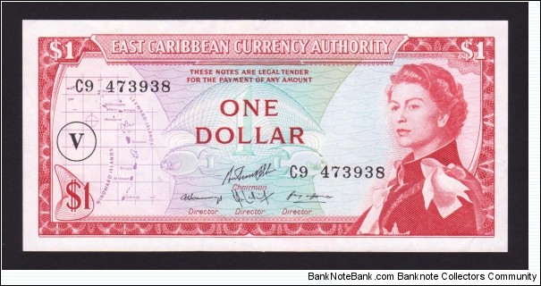 East Caribbean States 1983 P-13o 1 Dollar Banknote