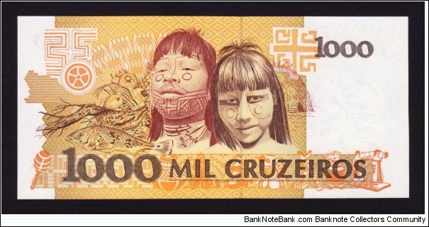 Banknote from Brazil year 1991