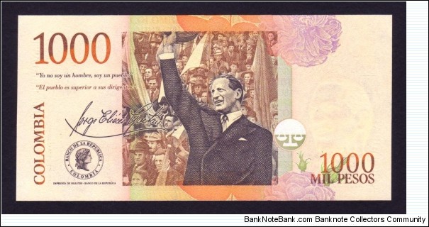 Banknote from Colombia year 2008