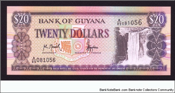 Guyana 1996 P-30 20 Dollars Banknote