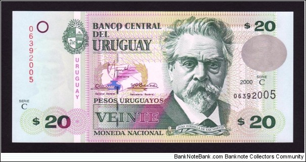Uruguay 2000 P-83 20 Pesos Banknote