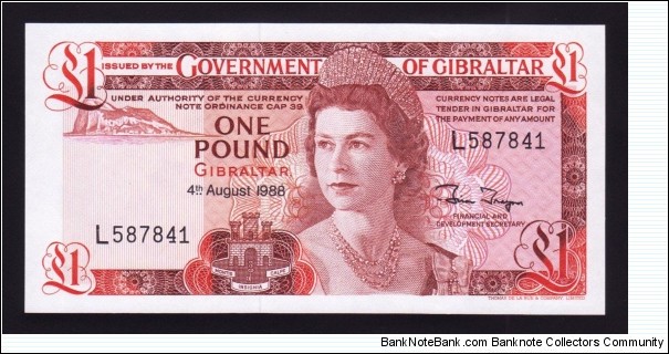 Gibraltar 1988 P-20e 1 Pound Banknote