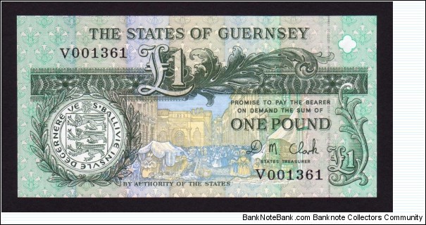 Guernsey 2002 P-52c 1 Pound Banknote