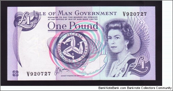 Isle Of Man 1992 P-40b 1 Pound Banknote