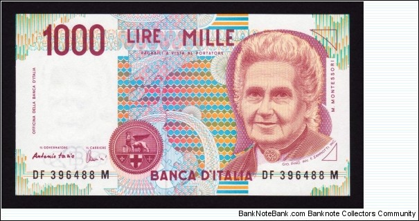 Italy 1990 P-114c 1000 Lire Banknote