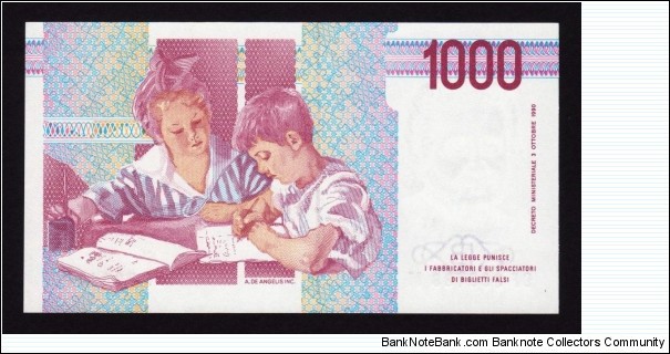 Banknote from Italy year 1990