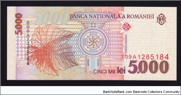 Banknote from Romania year 1998