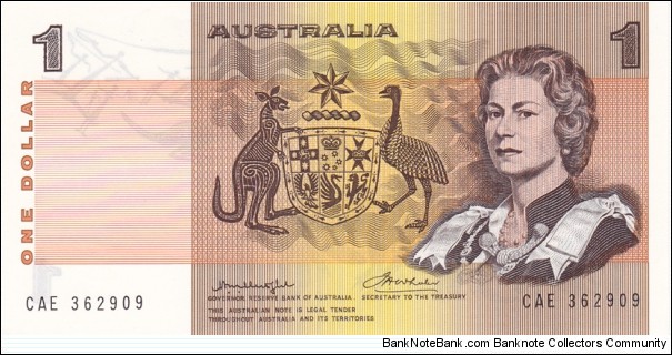 Australia P42b1 (1 dollar 1976) Banknote