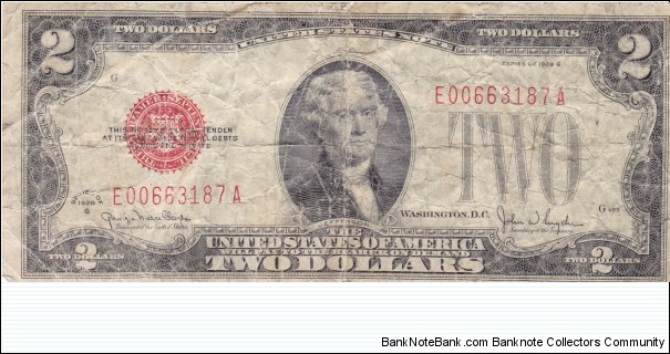 Two Dollars G Banknote