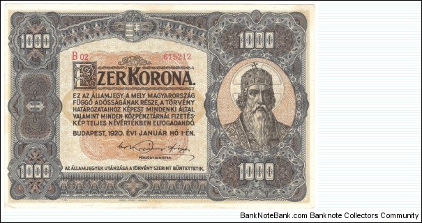 1000 Korona(1920) Banknote